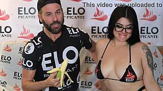 Antonella Jones, accept those challenges from Elo Podcast with your curvy Colombian big natural tits on display