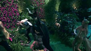 Whoa, Batfuck dives into Poison Envy's lusty garden for blowjob, doggystyle, cowgirl riding, and creampie orgy with lingerie and stockings