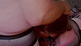 Slutty granny Carmen Angel boldly deep throats old cocksucker with spectacular intensity