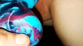 fucking my wifes pussy with bad dragon gunner. shes a horny mature slut using toys in homemade doggystyle sex.