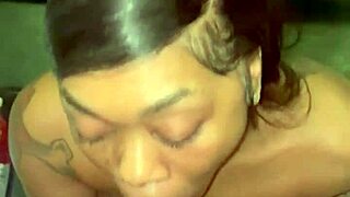 Snuck off to suck dick with ball licking blowjob cum in mouth facial from big black cock in pov ebony action.