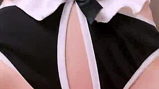 Petite Barely Legal Redhead Bunny Girl In Pigtails And Stockings Rides Dick With Tight Pussy And All Holes In POV