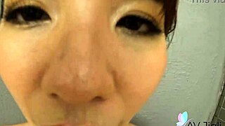 Taiwanese brunette Mu Yurou gets her wet pussy licked close up and fucked doggystyle in hot spring with moaning and natural tits bouncing.