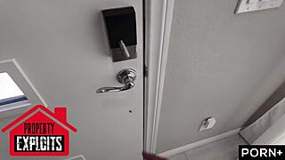 Realtor pulls out his big cock to close the deal with petite brunette Amber Summer