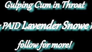 Pale White Princess In Glasses Stares During Deepthroat Blowjob Leading To Cum Swallow Action