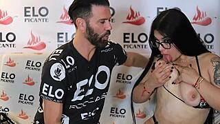 Antonella Jones, accept those challenges from Elo Podcast with your curvy Colombian big natural tits on display
