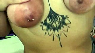 guy dominates with spanking and choking on huge natural tits