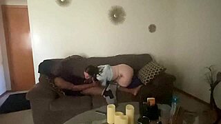 Blonde slut deepthroats big black cock with gagging and face fucking.