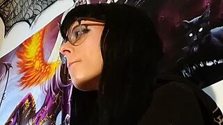 ASMR Kisses Session With Hungarian Goth Teen Wearing Glasses In Petite European Style