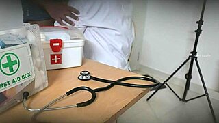 Doctor sneaks in blowjob to patient in clinic but what if they get caught?