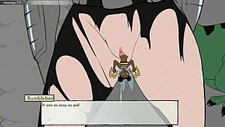 hey everyone, check out bumblebee having some fun in the bathroom in 18titans part 24 cartoon game episode