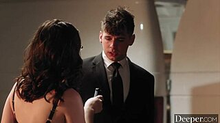 Deeper bratty boss wife Ellie demands to be used in MMF interracial threesome with squirting and facial.