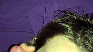 Milf takes a facial after intense face fucking session