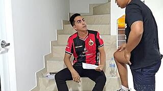 Best friend's cute curvy colombian latina girlfriend in dress and lingerie gives homemade blowjob with natural big tits and petite roleplay taboo sucking