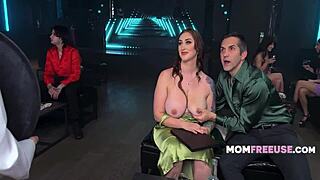 Busty natural curvy milf Avalon Mira gets freeused in a restaurant setting with her big tits and tan lines on display during the fantasy encounter.