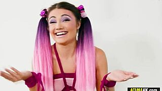 adria rae, think you can handle taking this petite shaved pussy tied up with monster cock pounding?