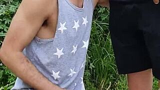 i sucked the hung farmer in the middle of the plantation and his friend filmed everything