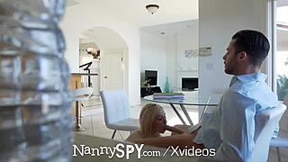 WOW! NannySpy's BIG DICK Workout Turns Into Intense Babysitter Facial With Monster Cock Action!