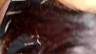 the guy behind the gloryhole couldn't make me cum so i asked my husband to lick my pussy instead