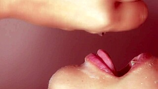 hey, check out this japanese love story with close-up cum in mouth action