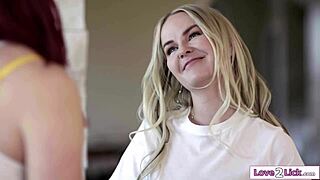 do you like busty lesbian cleaners licking shaved pussy on clients bed