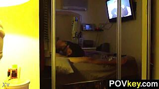 The hot ex girlfriend dives into a pov blowjob session on his cock.