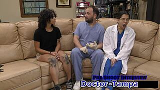 dr tampa, what's up with nicole luva's first gyno exam—gloves on, spreading wide?