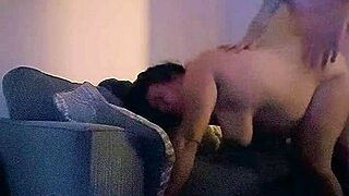 Horny wife moans as she gets fucked hard in the living room