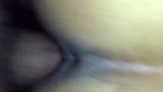 black guy bends over latina for rough doggystyle pounding in slow motion