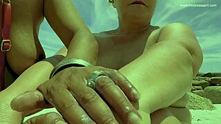 dominatrix mistress april ties up ebony slave in prison for bdsm wrestling game with dildo fucking and femdom toys 😈