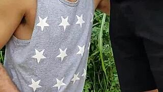 i sucked the hung farmer in the middle of the plantation and his friend filmed everything