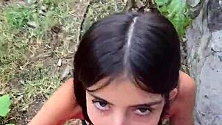 Karol Smith Heads To The Forest And Gets Cum All Over Her Petite Skinny Body As A Public Slut