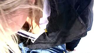 Stepmom Reveals Tits While Peeing in Snow