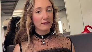Why Play with Pierced Nipples in Sheer Top on Train with People Watching?