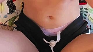 Tiny Asian teen feels intense pleasure vibrating her clit to hard orgasm in panties.