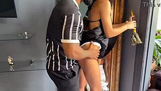 i can't resist fucking the brazilian maid with big pussy lips and small tits for a salary raise. her tight pussy takes my monster cock deep.