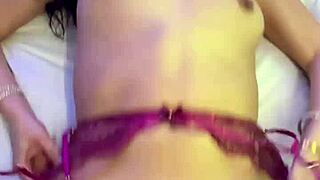 Horny slut Penelope Woods takes ball licking blowjob then anal creampie in homemade assfucking session