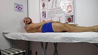 Patient's cock gets hard in front of Brazilian nurse during checkup