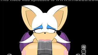 Whoa, Rouge interrupts Shadow to suck that massive cock in extra secret scene!