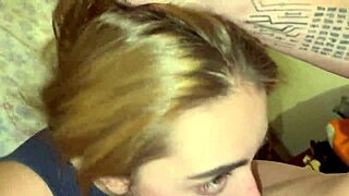 Blonde cutie dominates with choking gagging deepthroat then rough hardcore sex ending in wet cum swallow