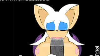 Whoa, Rouge interrupts Shadow to suck that massive cock in extra secret scene!