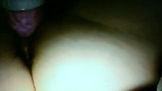 Blindfolded wife bound and fucked hard with rabbit toy