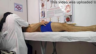 Patient's cock gets hard in front of Brazilian nurse during checkup