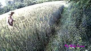 This beautiful peasant woman acts like a real slut, loving big cock pounding her ass outdoors 😈