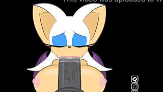 Whoa, Rouge interrupts Shadow to suck that massive cock in extra secret scene!