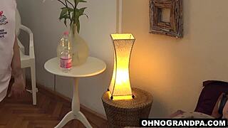 Blonde Teen Daisy Lee Gives Blowjob to Old Man