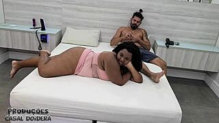 Big Black Cock Pounds Bbw Mulata's Ass And Pussy Until Massive Cumshot!