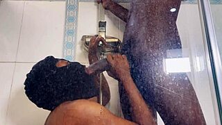 on your knees gobbling monster cock down throat before bending to wall for hardcore quickie