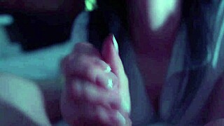 beautiful brunette milf deepthroats big cock with gagging choking face fucking and cum in mouth