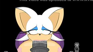 Whoa, Rouge interrupts Shadow to suck that massive cock in extra secret scene!